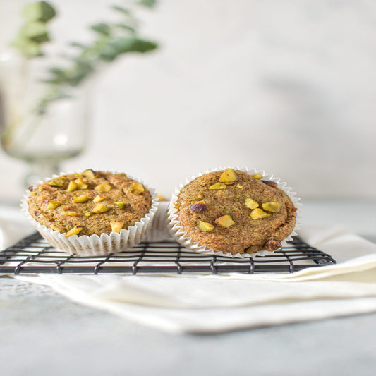 Gluten Free, Vegan Zucchini Pistachio Cupcake