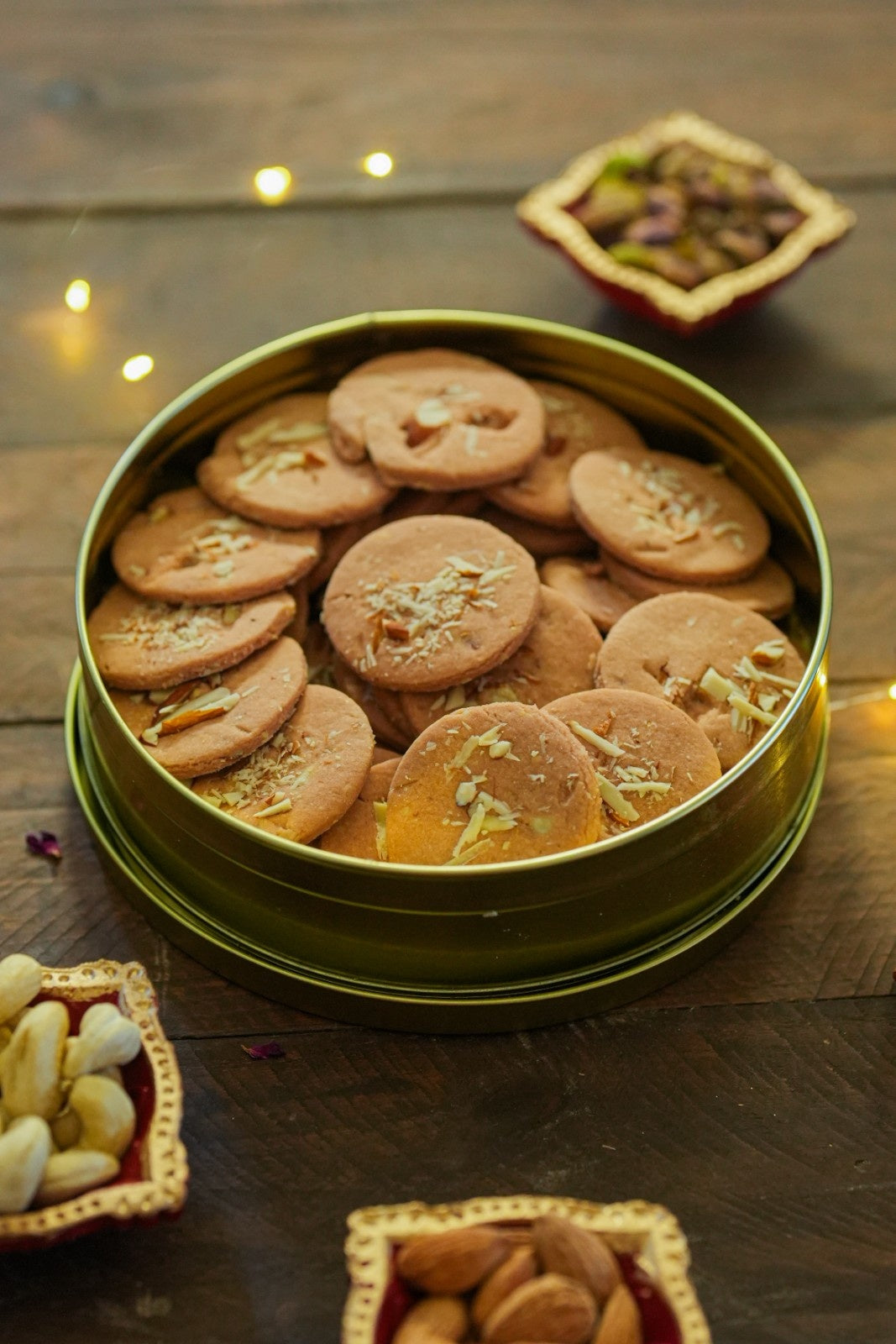 Karupatti Cookie Tin - 150g | Karupatti, Butter, Cashew, Almond | Diwali Special