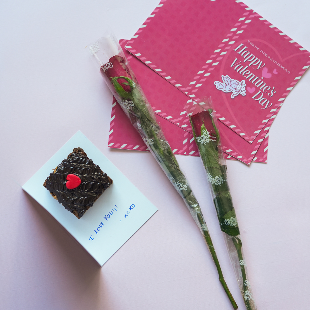 Love in Three (3)!! – Brownie, Flower & Note Gift Combo