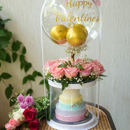Love Encased – Tier Cake with Flowers & Balloons
