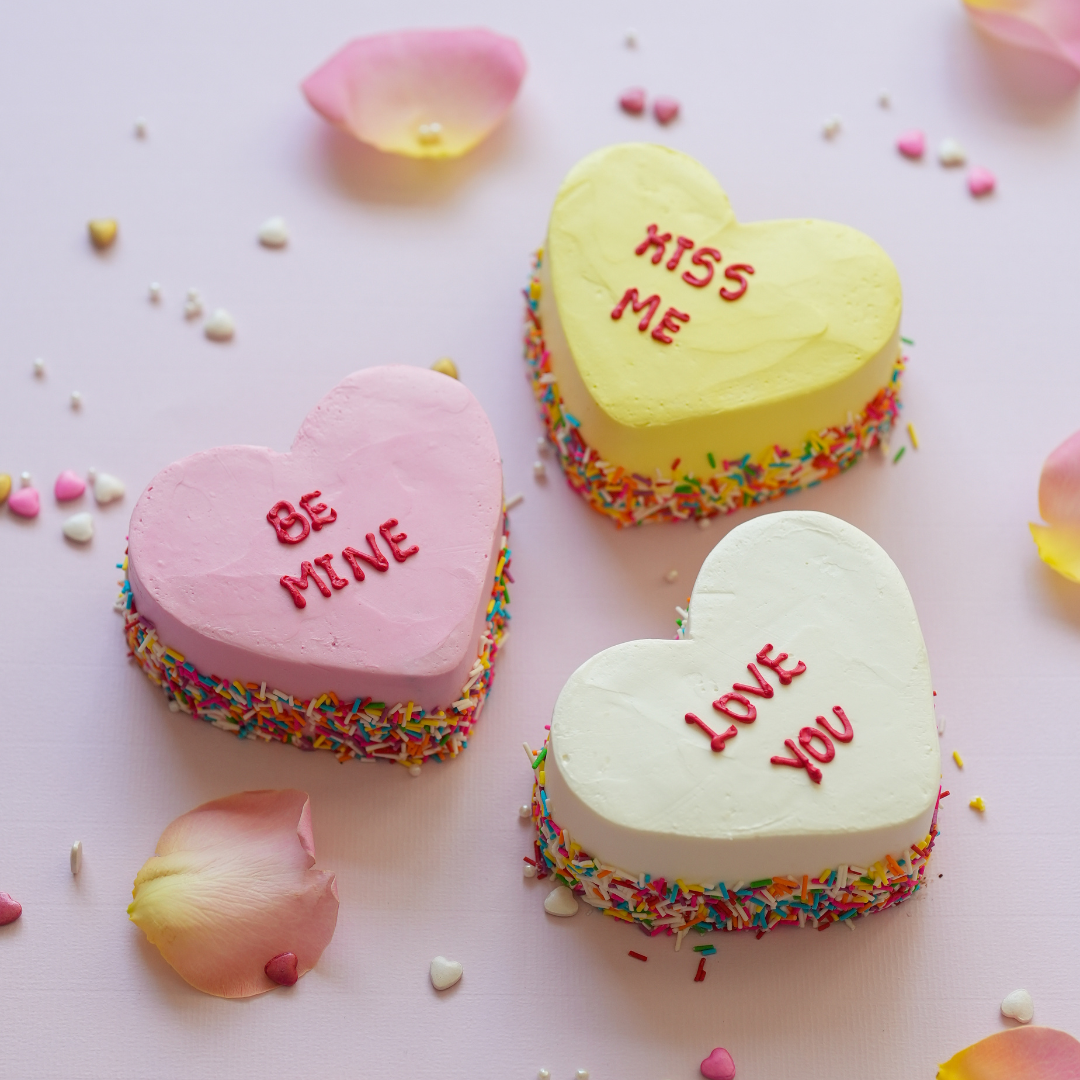 Hearts Together – Mini Heart Cakes (Set of 3)