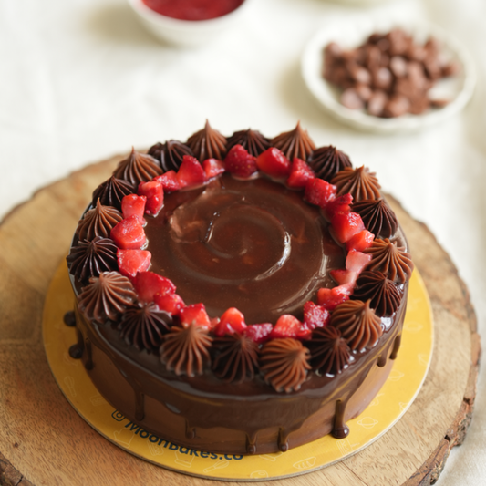 Double Chocolate Strawberry Cake – Rich Chocolate with Fruity Finish Slice