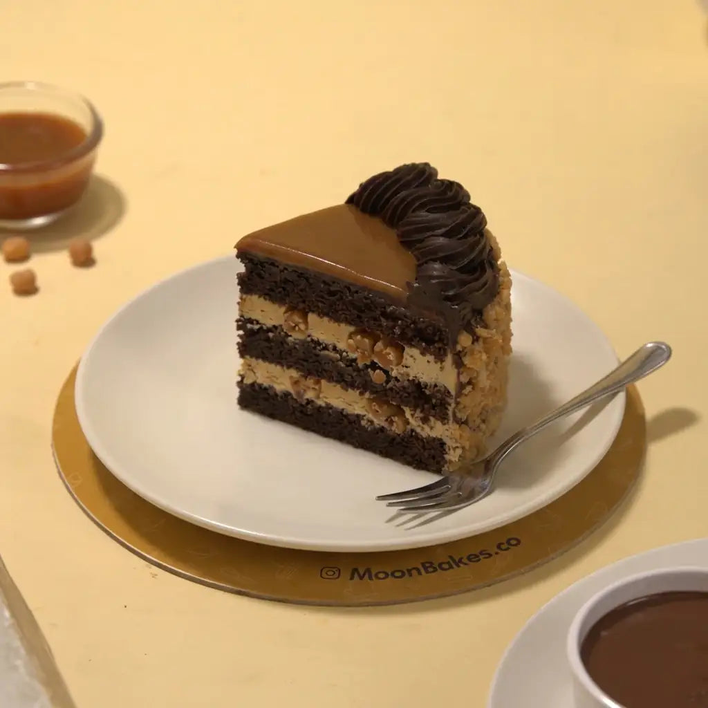 Chocolate Caramel Butterscotch Slice Cake