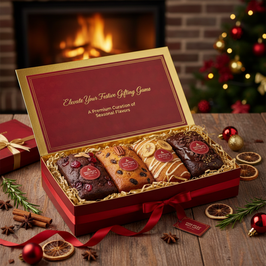 Holiday Mini Loaf Gift Box Festive Christmas Cakes
