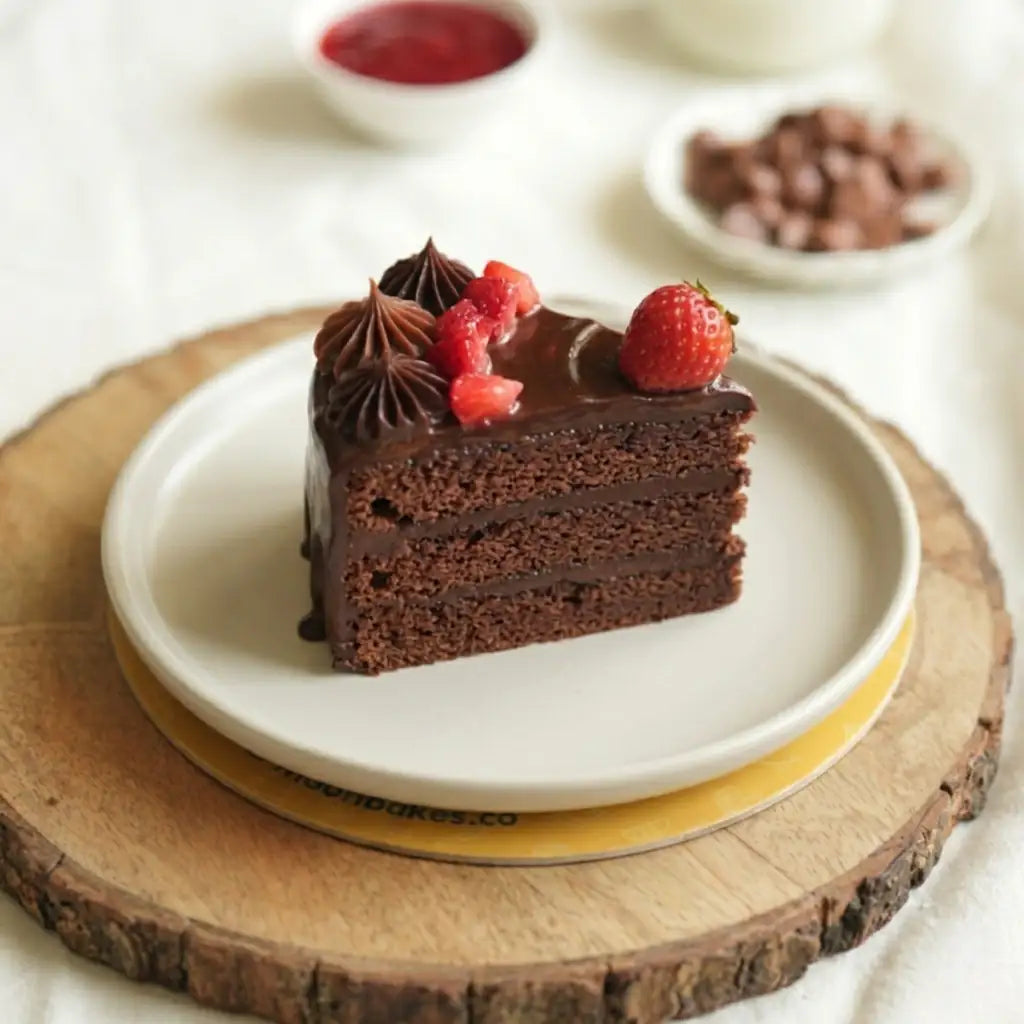 Double Chocolate Strawberry Slice Cake